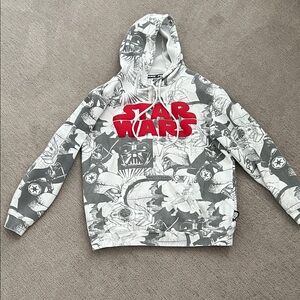 Authentic Disneyland Star Wars Graphic Hoodie with Red Logo